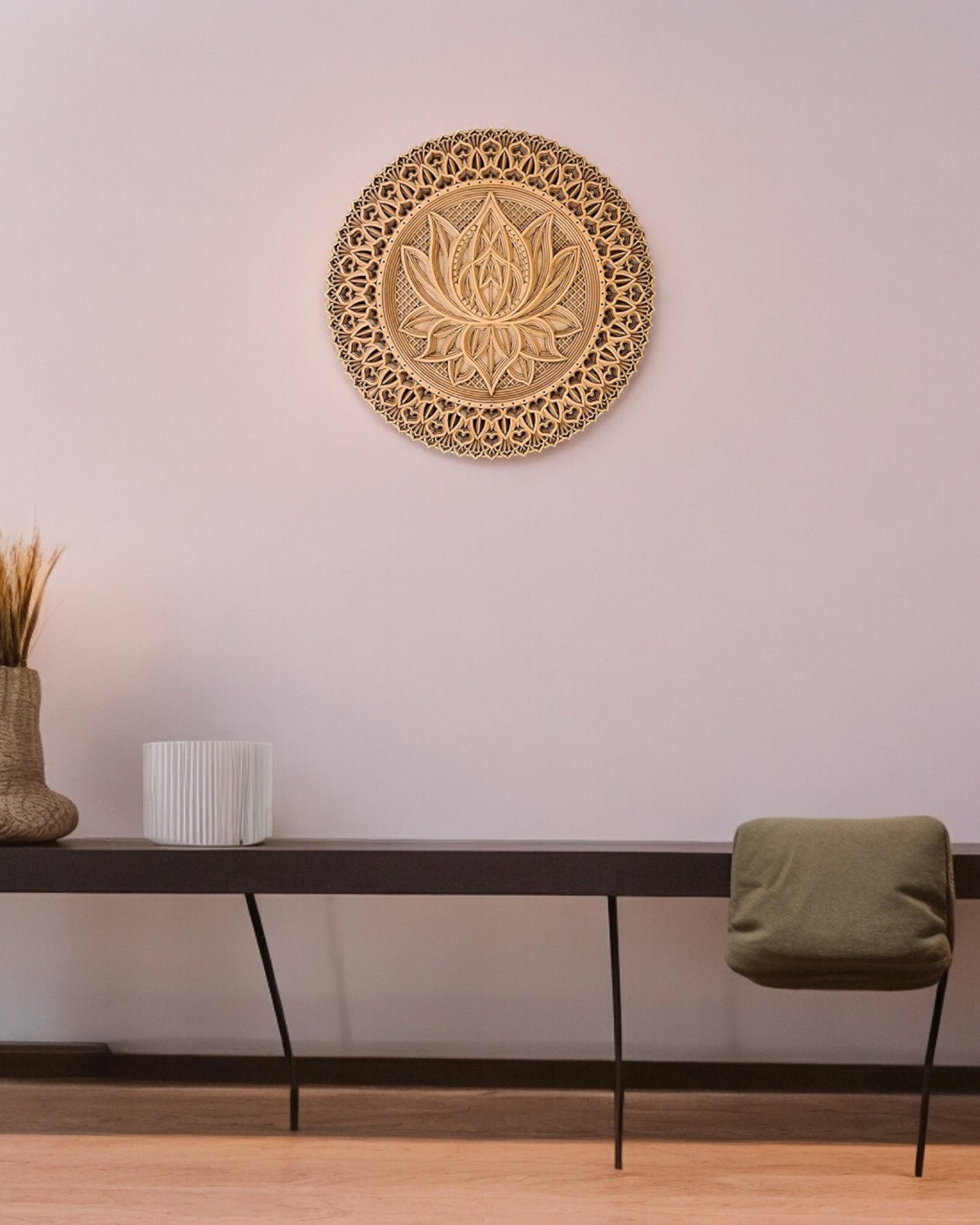 Lotus Multi Layers Wooden Composition Mandala