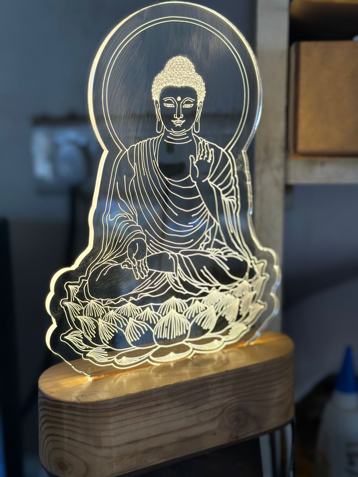 buddha acrylic led lamp