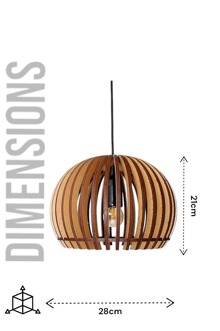 Classic Hanging Wooden Lamp Circular