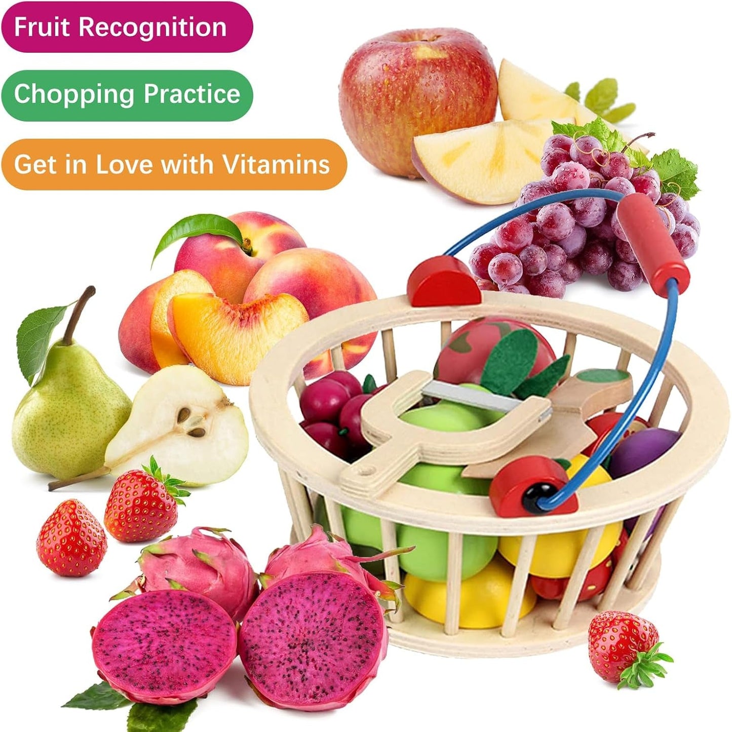 Wooden cutting Fruit Basket