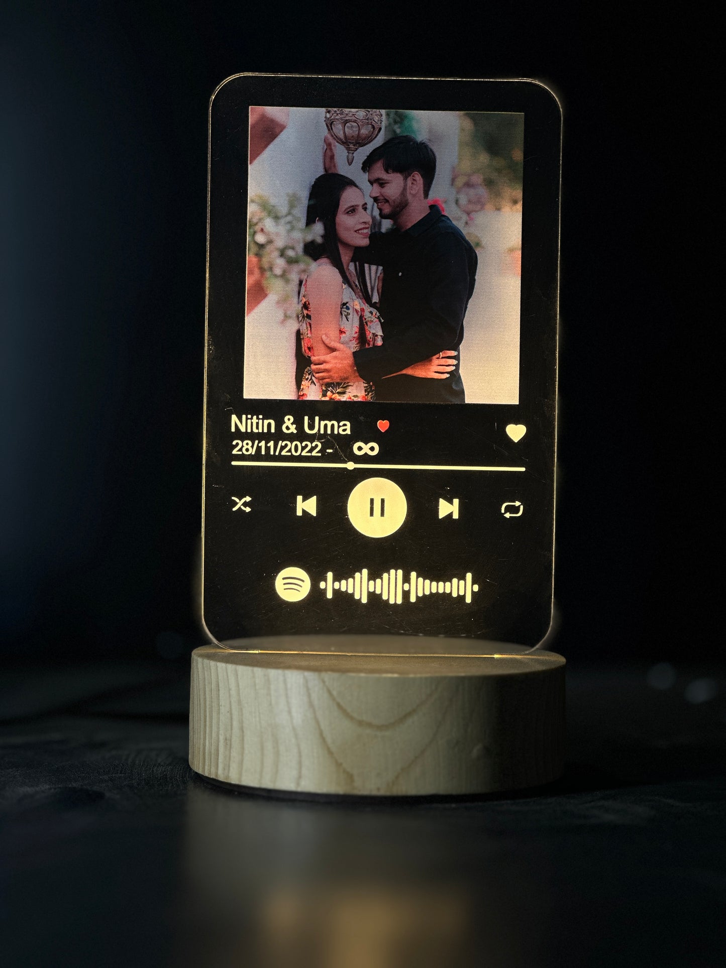 personalised spotify 3d illusion lamp