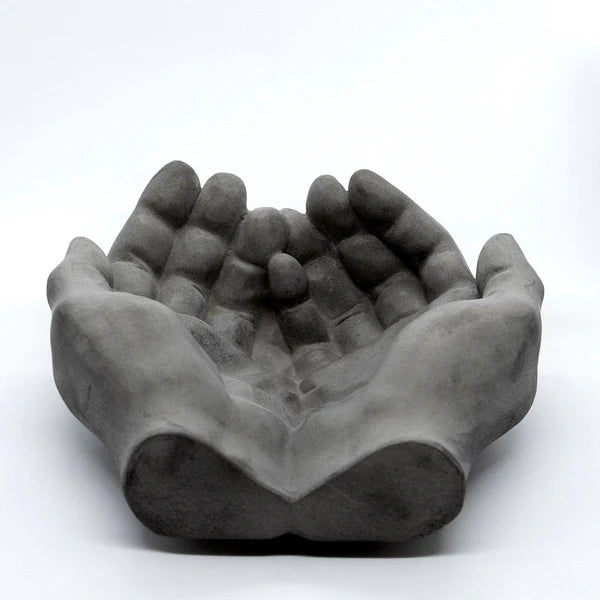 Docile Dark Concrete - Multipurpose Real Human Hand Sculpture For Office & Home