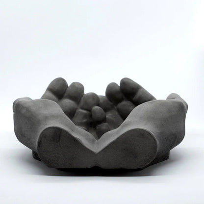 Docile Dark Concrete - Multipurpose Real Human Hand Sculpture For Office & Home