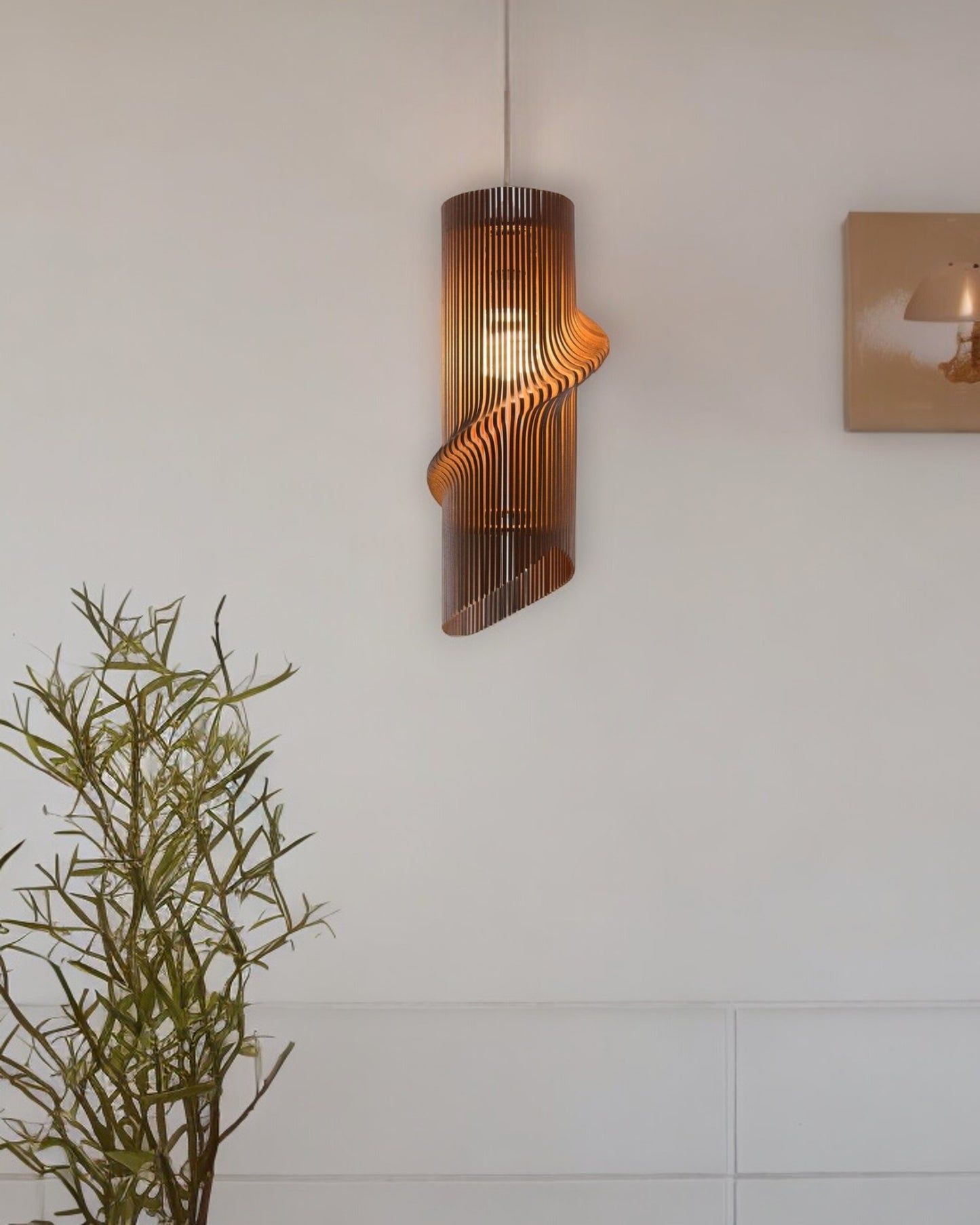 Classic Hanging Electric Wooden Lamp