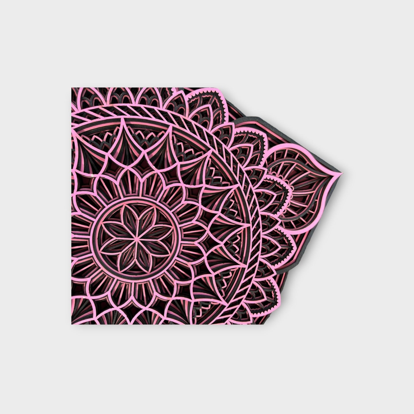 Multi Layers Pink Black Composition Square Mandala