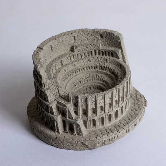 Thedecorshop Colosseum Monument Miniature Cement Finish - Architectural Desk Accessory Paper Weight or Roman Ashtray