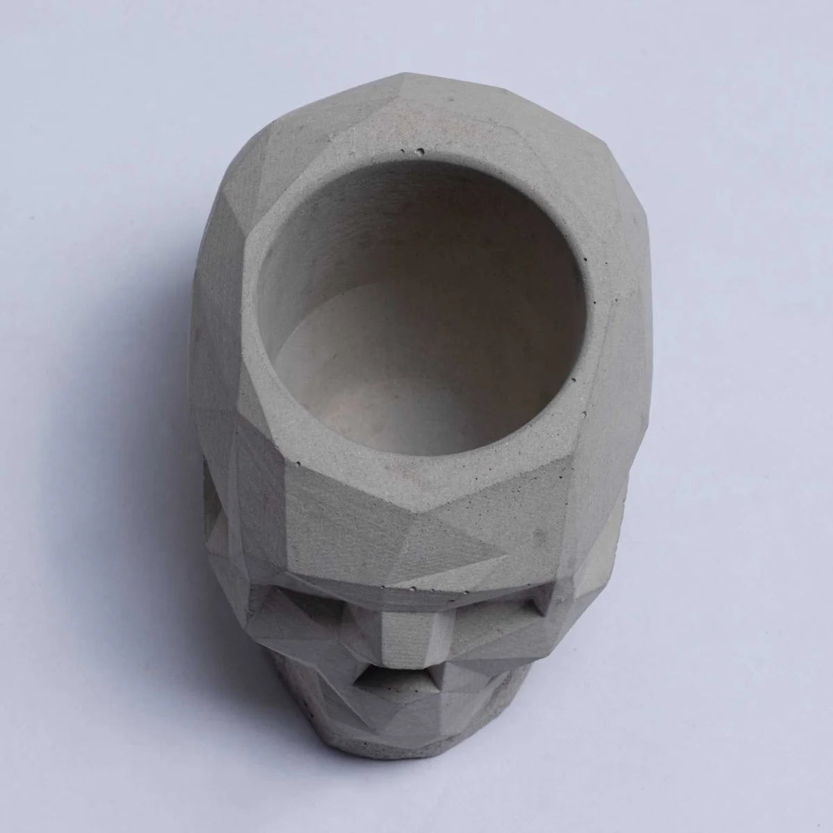 Thedecorshop Skull Terracotta - Unique geometric skull shaped 3D pointed planter / Paperweight for Home & Office